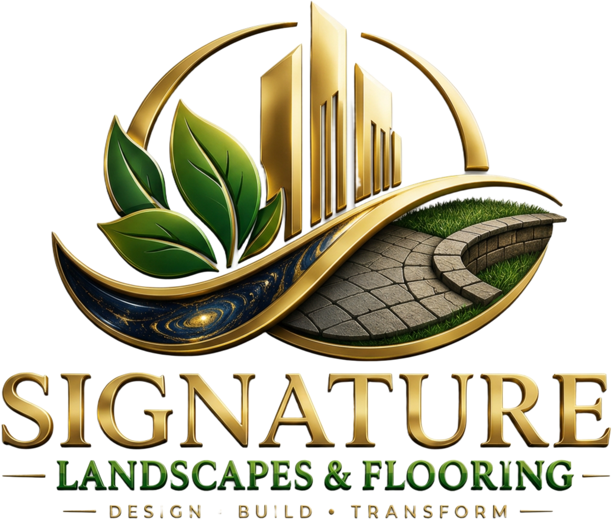 Signature Landscapes & Flooring logo — Design • Build • Transform